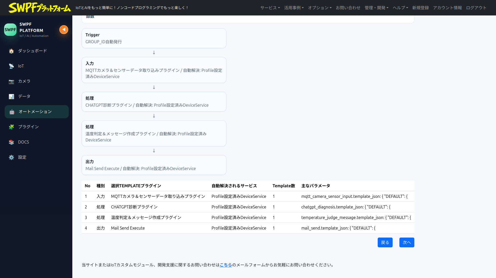 2ページ目の確認画面で自動生成される内容を確認しているスクリーンショット